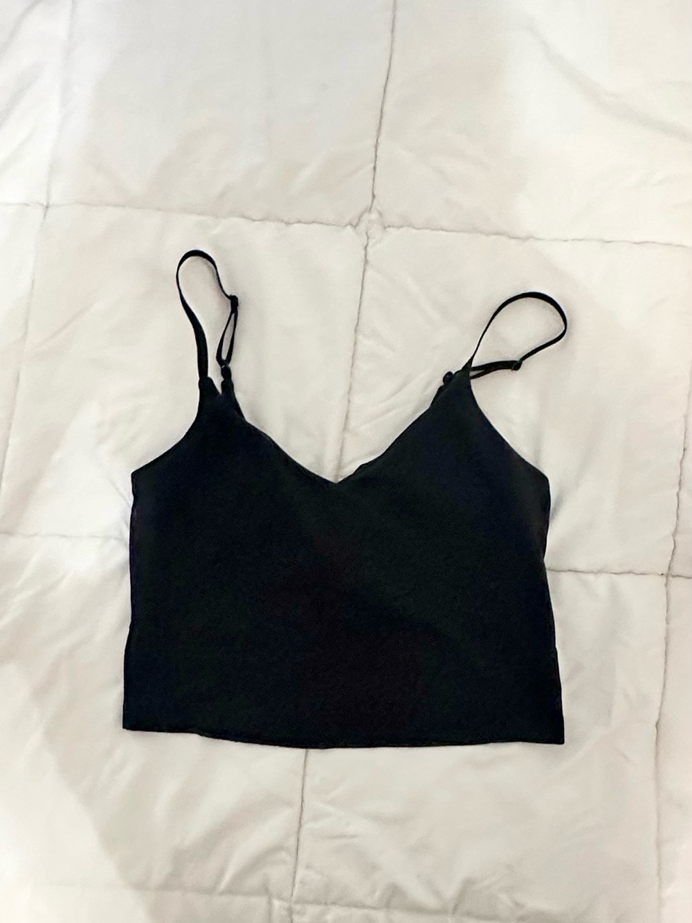 lululemon align cropped cami Black V-Neck Spaghetti Strap Crop Camisole